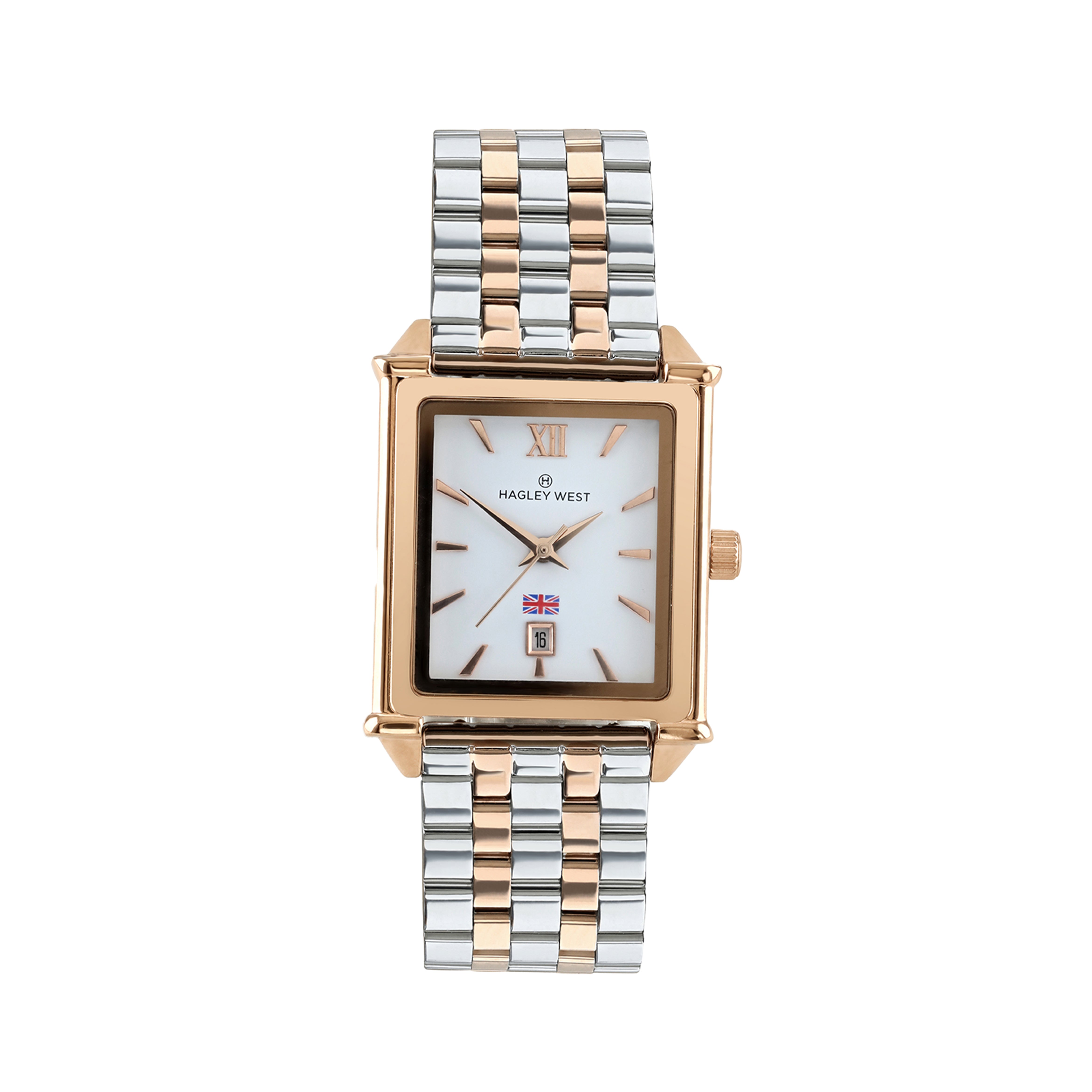 Brit - INVERNESS | White/rose gold and silver link